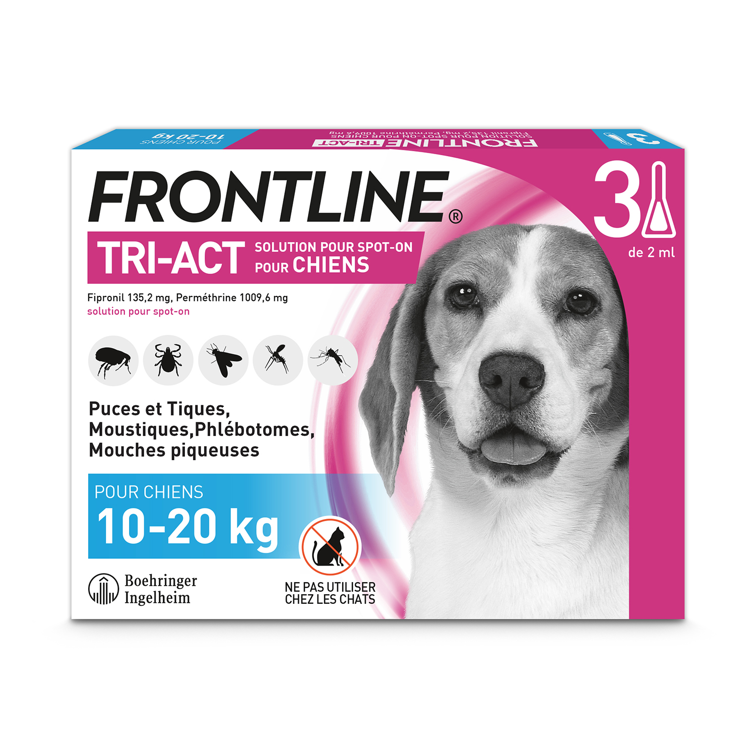 FRONTLINE TRI-ACT anti-puce anti-tique chien 